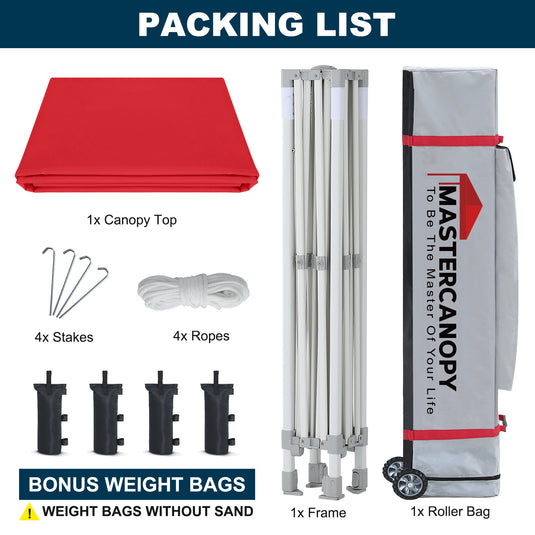 Mastercanopy Lite-30 Commercial Canopy Tent Instant Shelter - 10x10, 10x15, 10x20