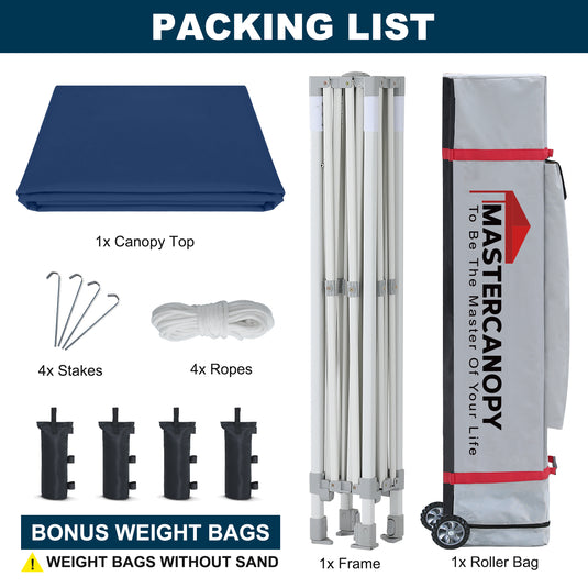 Mastercanopy Lite-30 Commercial Canopy Tent Instant Shelter - 10x10, 10x15, 10x20