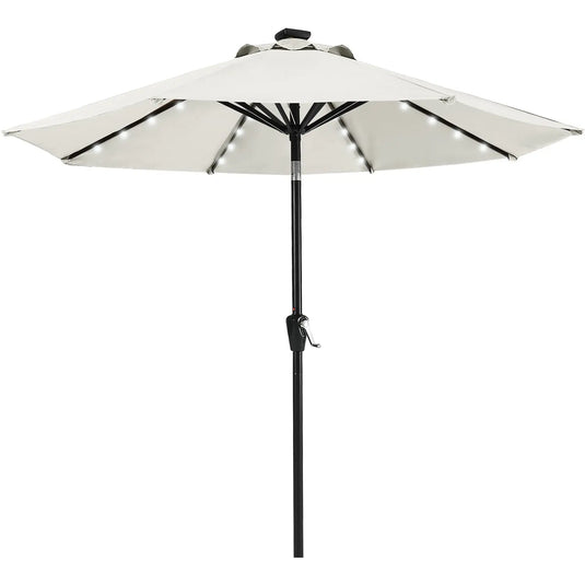 MASTERCANOPY Patio Umbrella with 32 Solar LED Lights 6/8 Ribs-CA