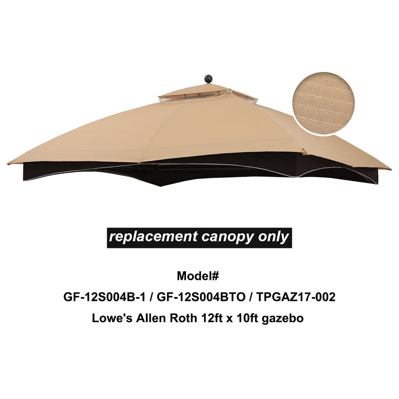 Load image into Gallery viewer, MASTERCANOPY Replacement Canopy Top for Lowe's Allen Roth 10x12 Gazebo #GF-12S004B-1
