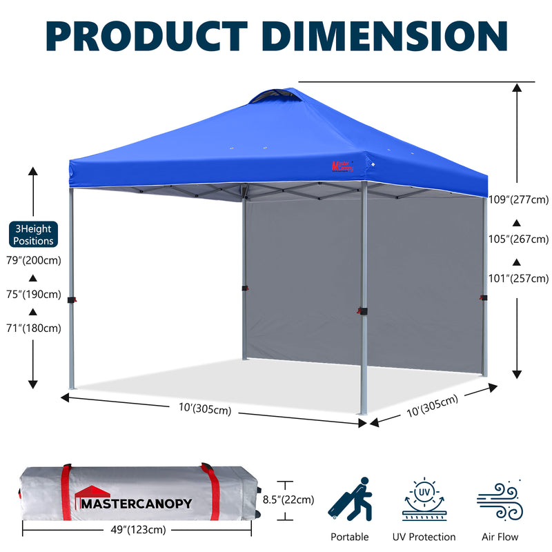 Load image into Gallery viewer, Leisure Sports Durable Ez Pop-Up Canopy Tent with One Sidewall - 8x8, 10x10, 12x12
