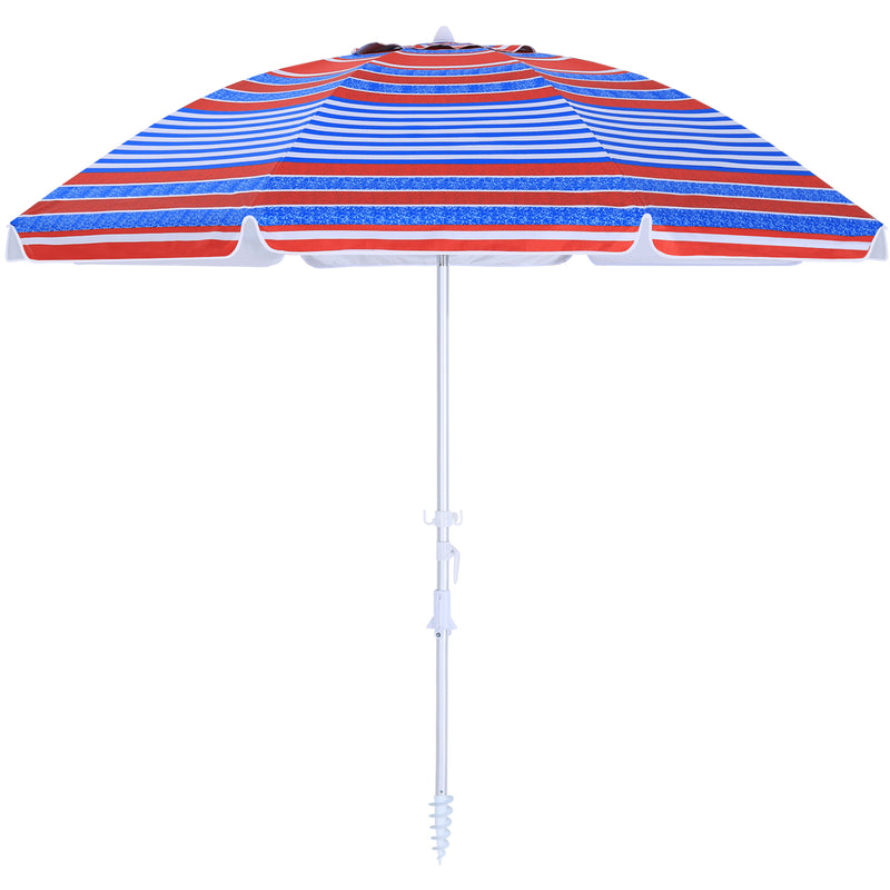 Load image into Gallery viewer, 8 Ribs Beach Umbrella Windproof 50+ UV Protection, with Sandbags and Carry Bag
