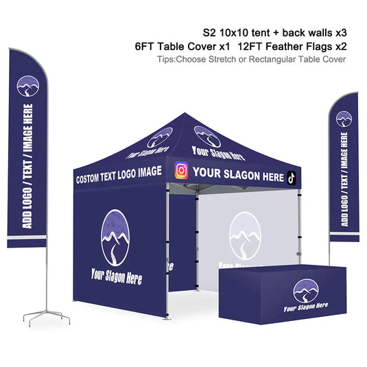 Premium+ Series Custom Canopy Tent 10x10 Full Case Vision Super Value Package