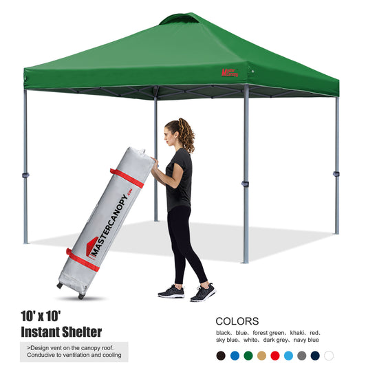 Leisure Sports Durable Ez Pop-up 10x10/12x12 Canopy Tent With Vented Top