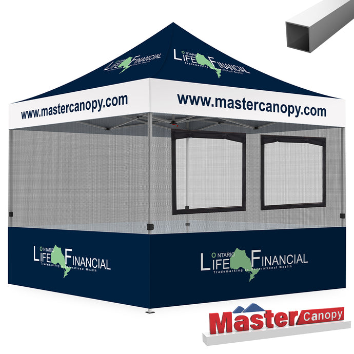 Custom Canopy Food Booth with Serving Windows & Mesh