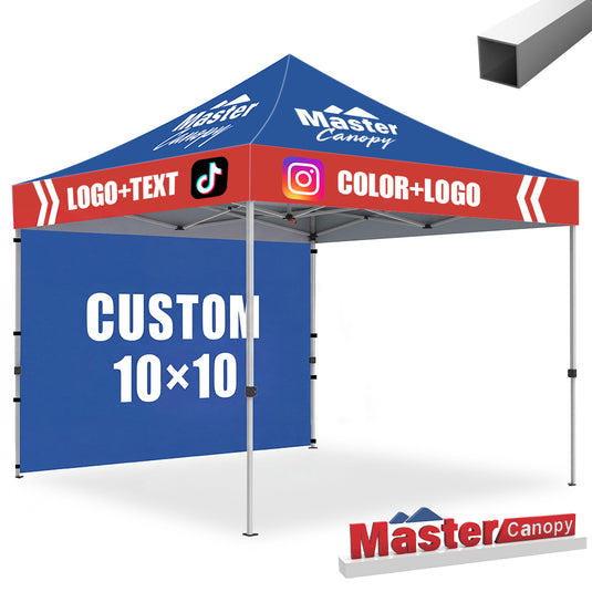 Mastercanopy Lite-30 Custom Canopy Tent Deluxe Easy Pop‑up Personalized 10x10, 10x15, 10x20