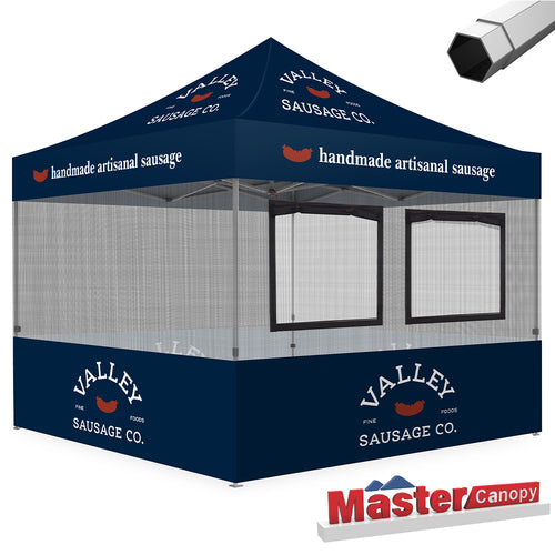 Custom Canopy Food Booth with Serving Windows & Mesh
