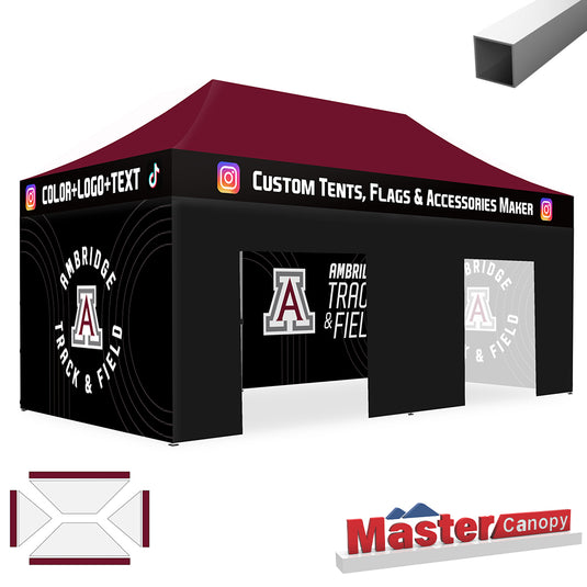 Commercial Series- Custom Canopy 10x20 Deluxe Easy Pop-up Personalized Tent