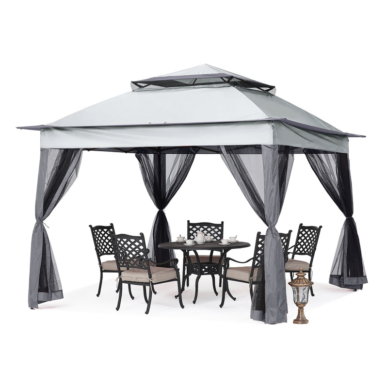 Load image into Gallery viewer, 11x11 Patio Gazebo Outdoor Pop Up Gazebo with Mesh Walls
