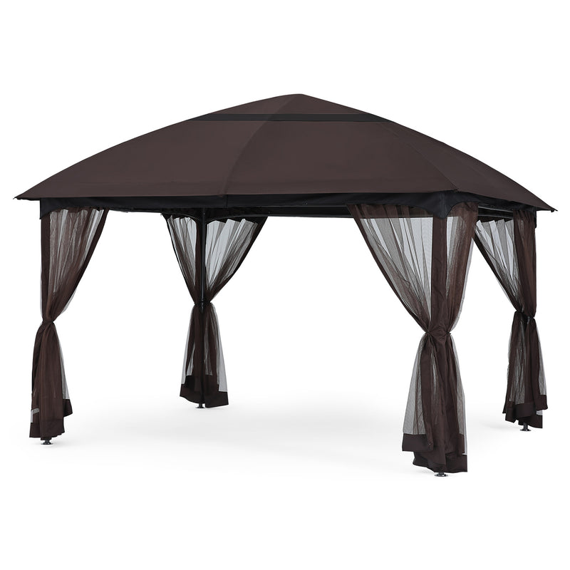 Load image into Gallery viewer, 11x11/10x12 Soft Top Outdoor Garden Gazebo for Patios with Netting Walls
