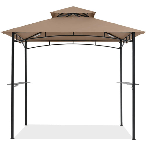 8x5 Grill Gazebo Outdoor BBQ Gazebo Canopy with 2 LED Lights-CA
