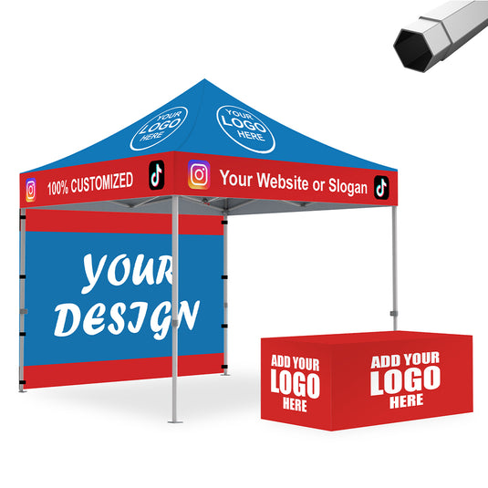 Premium+ Series Custom Canopy Tent 10x10 Full Case Vision Super Value Package