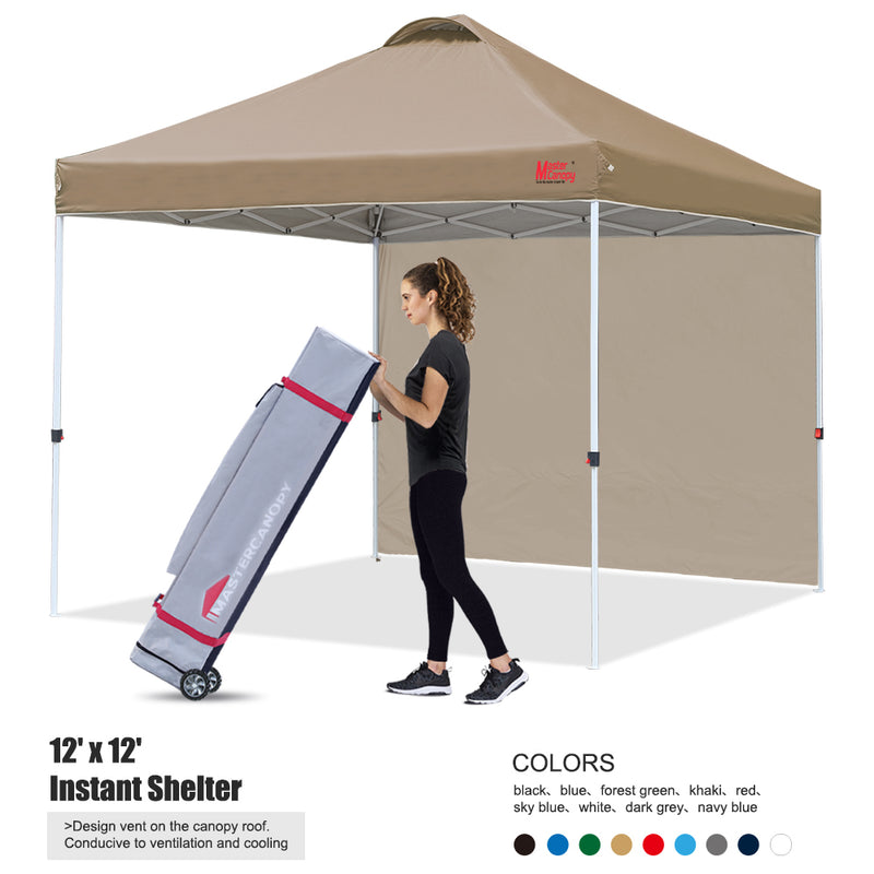 Load image into Gallery viewer, Leisure Sports 10x10/12x12 Durable Ez Pop-up Canopy Tent with 1 Sidewall
