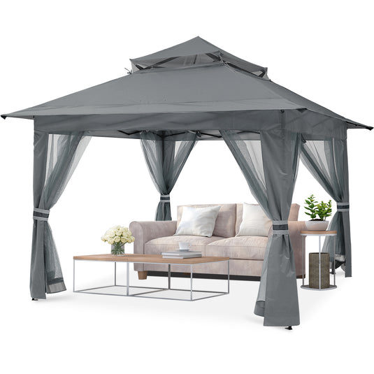 13x13 Patio Gazebo Outdoor Pop Up Gazebo with Mesh Walls