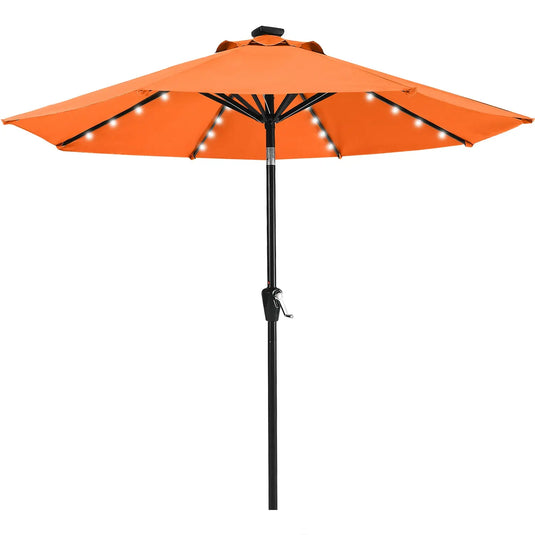 MASTERCANOPY Patio Umbrella with 32 Solar LED Lights 6/8 Ribs-CA