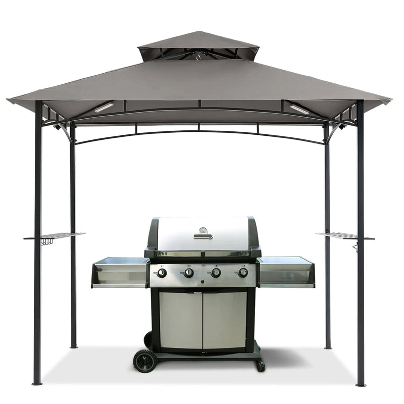 Load image into Gallery viewer, 8x5 Grill Gazebo Outdoor BBQ Gazebo Canopy with 2 LED Lights-CA
