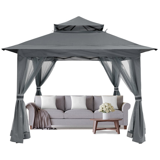 13x13 Patio Gazebo Outdoor Pop Up Gazebo with Mesh Walls