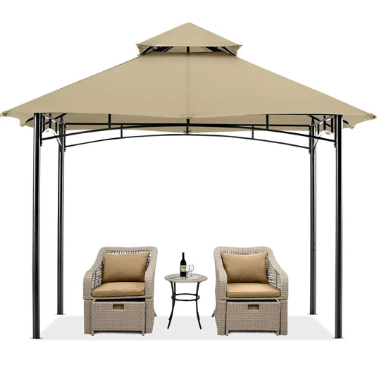 10x12/11x11 Outdoor Garden Patio Gazebo with Stable Steel Farme-CA