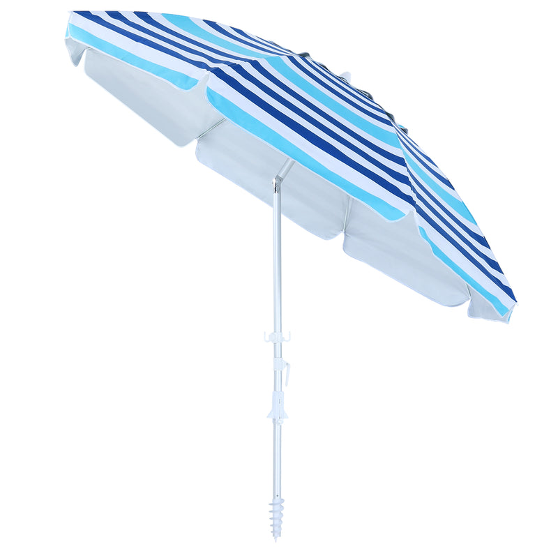 Load image into Gallery viewer, 8 Ribs Beach Umbrella Windproof 50+ UV Protection, with Sandbags and Carry Bag
