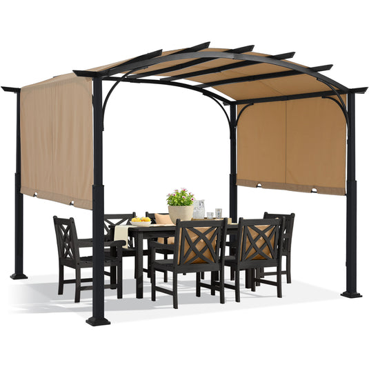 MASTERCANOPY Outdoor Retractable Pergola with Sun Shade Patio Garden Pergola