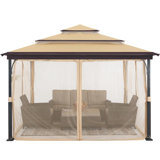 12x12 Soft Top Outdoor Garden Patio Gazebo with Mosquito Netting