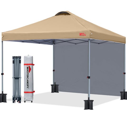 Leisure Sports Durable Pop-Up Canopy Tent with Sidewall - 8x8, 10x10