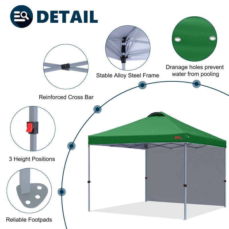 Load image into Gallery viewer, Leisure Sports Durable Ez Pop-Up Canopy Tent with One Sidewall - 8x8, 10x10, 12x12
