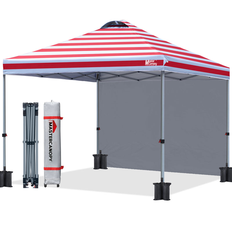 Load image into Gallery viewer, Leisure Sports Durable Ez Pop-Up Canopy Tent with One Sidewall - 8x8, 10x10, 12x12
