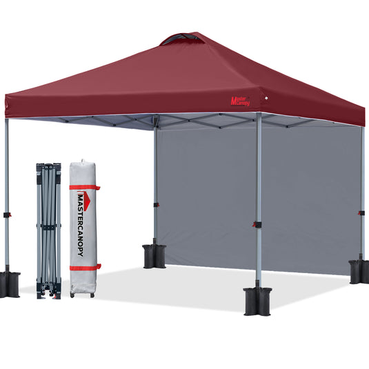 Leisure Sports Durable Pop-Up Canopy Tent with Sidewall - 8x8, 10x10