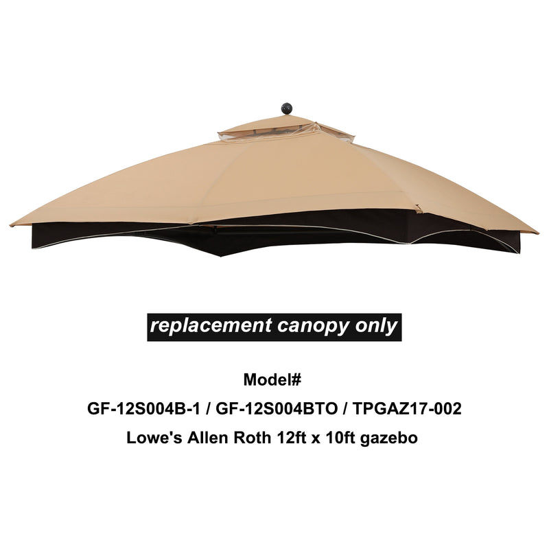 Load image into Gallery viewer, MASTERCANOPY Replacement Canopy Top for Lowe's Allen Roth 10x12 Gazebo #GF-12S004B-1
