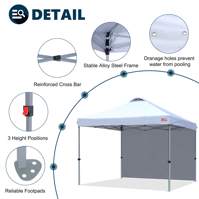 Load image into Gallery viewer, Leisure Sports Durable Ez Pop-Up Canopy Tent with One Sidewall - 8x8, 10x10, 12x12
