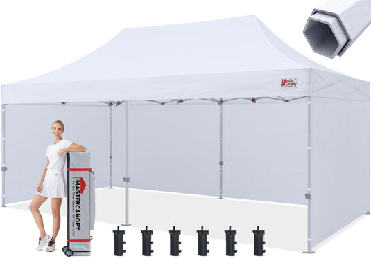 Mastercanopy Core-35 Premium Heavy Duty Instant Canopy Tent with Sidewalls - 10x10, 10x15, 10x20