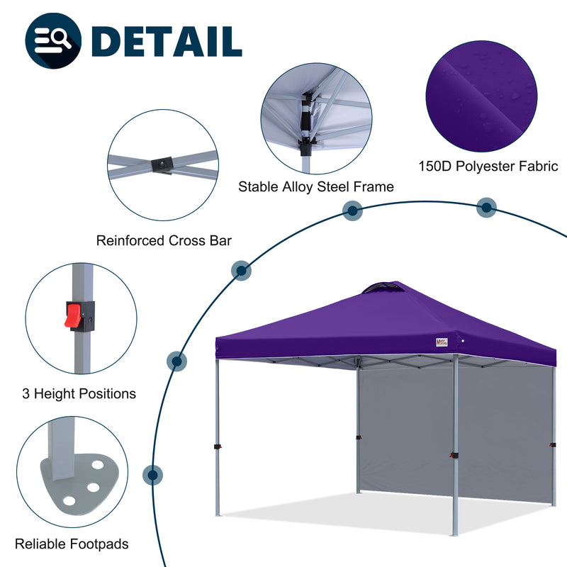 Load image into Gallery viewer, Leisure Sports Durable Pop-Up Canopy Tent with Sidewall - 8x8, 10x10
