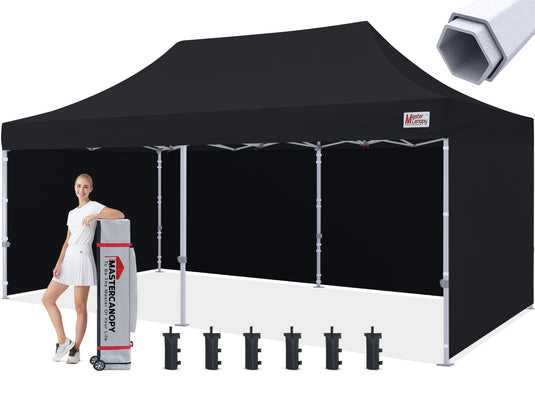 Mastercanopy Core-35 Premium Heavy Duty Instant Canopy Tent with Sidewalls - 10x10, 10x15, 10x20
