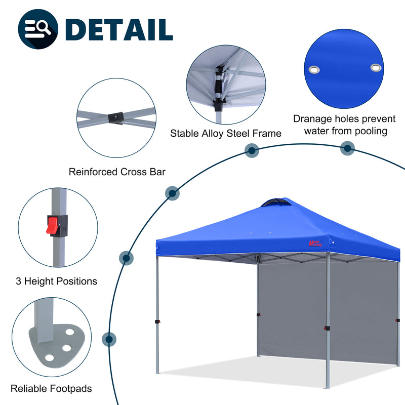 Load image into Gallery viewer, Leisure Sports Durable Ez Pop-Up Canopy Tent with One Sidewall - 8x8, 10x10, 12x12
