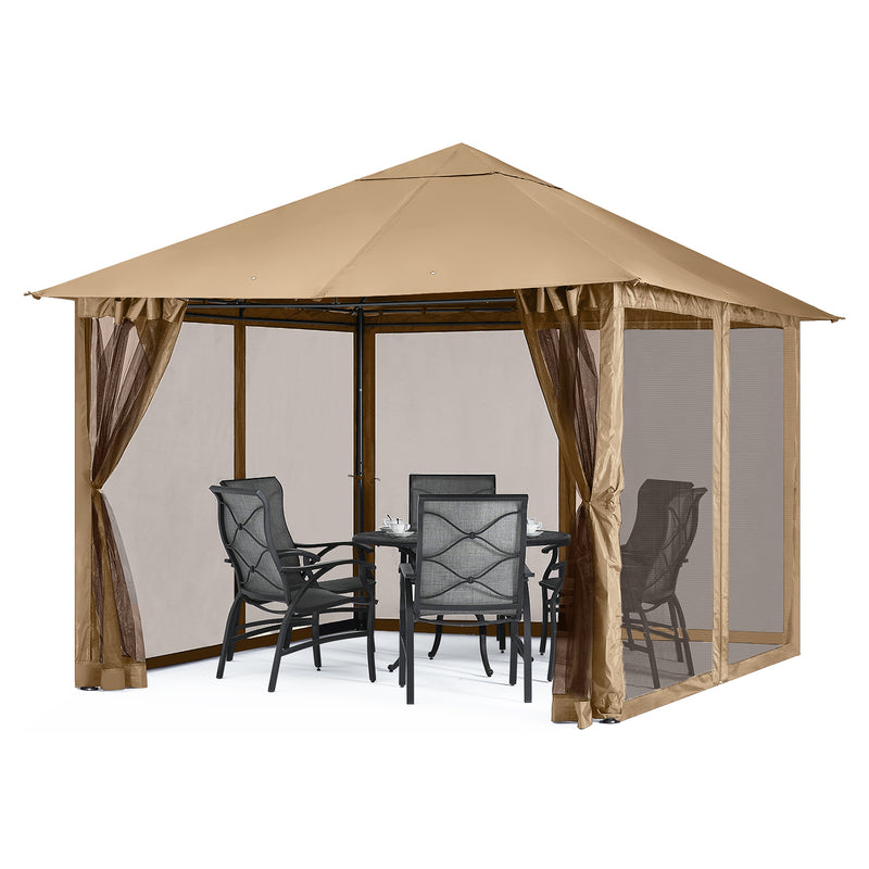 Load image into Gallery viewer, 11x11FT Outdoor Patio Gazebo Canopy with Mosquito Netting
