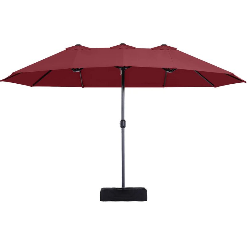 15FT Patio Outdoor Umbrella Double Sided Large Umbrella Khaki