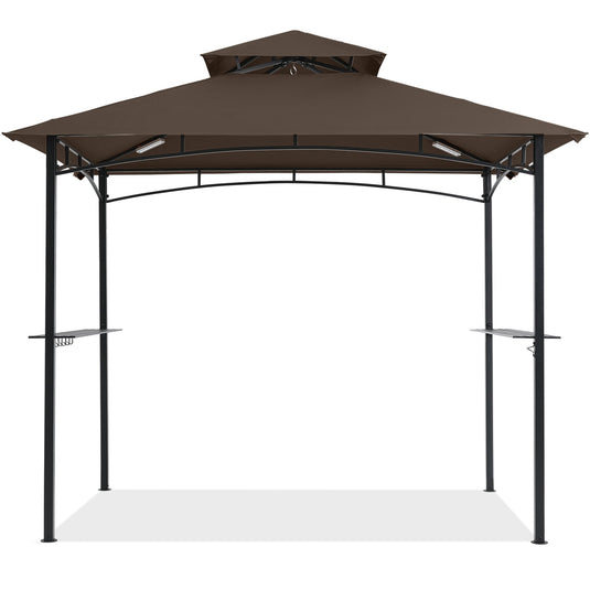 8x5 Grill Gazebo Outdoor BBQ Gazebo Canopy with 2 LED Lights-CA