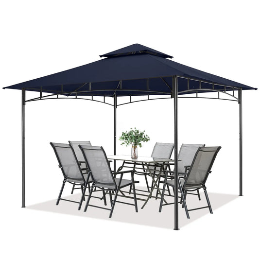 10x12/11x11 Outdoor Garden Patio Gazebo with Stable Steel Farme-CA