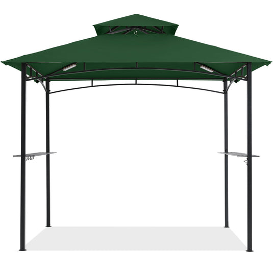 8x5 Grill Gazebo Outdoor BBQ Gazebo Canopy with 2 LED Lights-CA