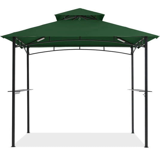 8x5 Grill Gazebo Outdoor BBQ Gazebo Canopy with 2 LED Lights-CA
