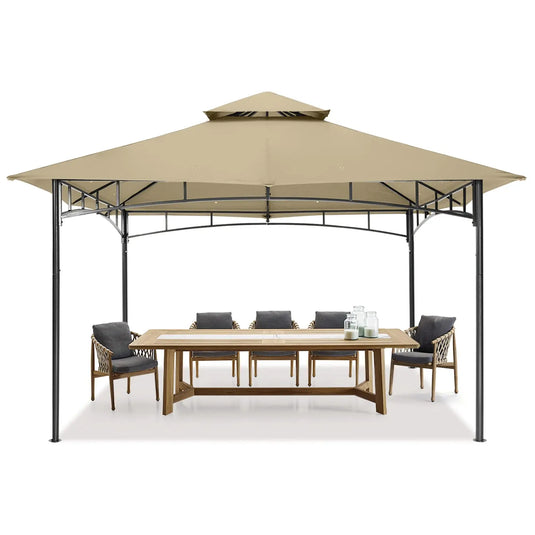 10x12/11x11 Outdoor Garden Patio Gazebo with Stable Steel Farme-CA