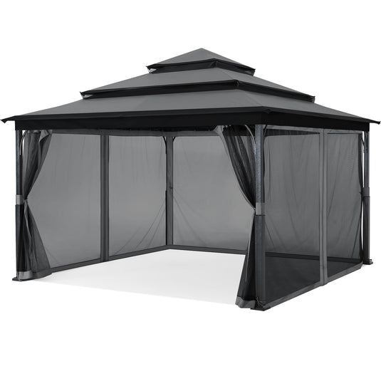 12x12 Soft Top Outdoor Garden Patio Gazebo with Mosquito Netting