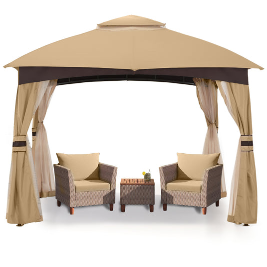 8x8/10x10/10x12 Outdoor Patio Garden Gazebo with Steel Farme and Netting Walls
