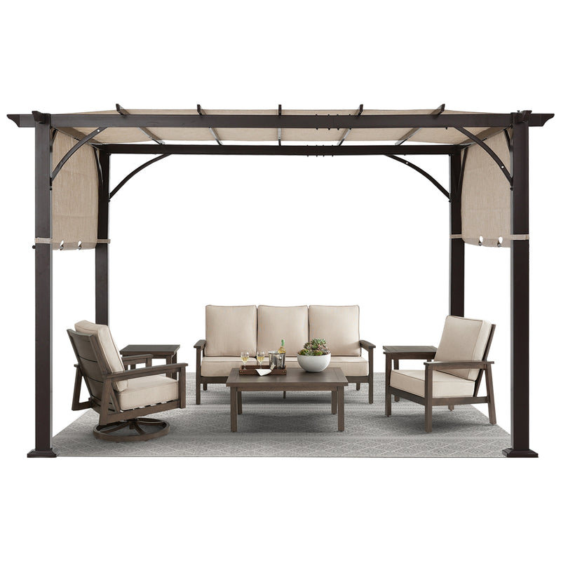 Load image into Gallery viewer, 10x12 Outdoor Pergola Retractable Sun Shade Canopy Patio  Gazebo
