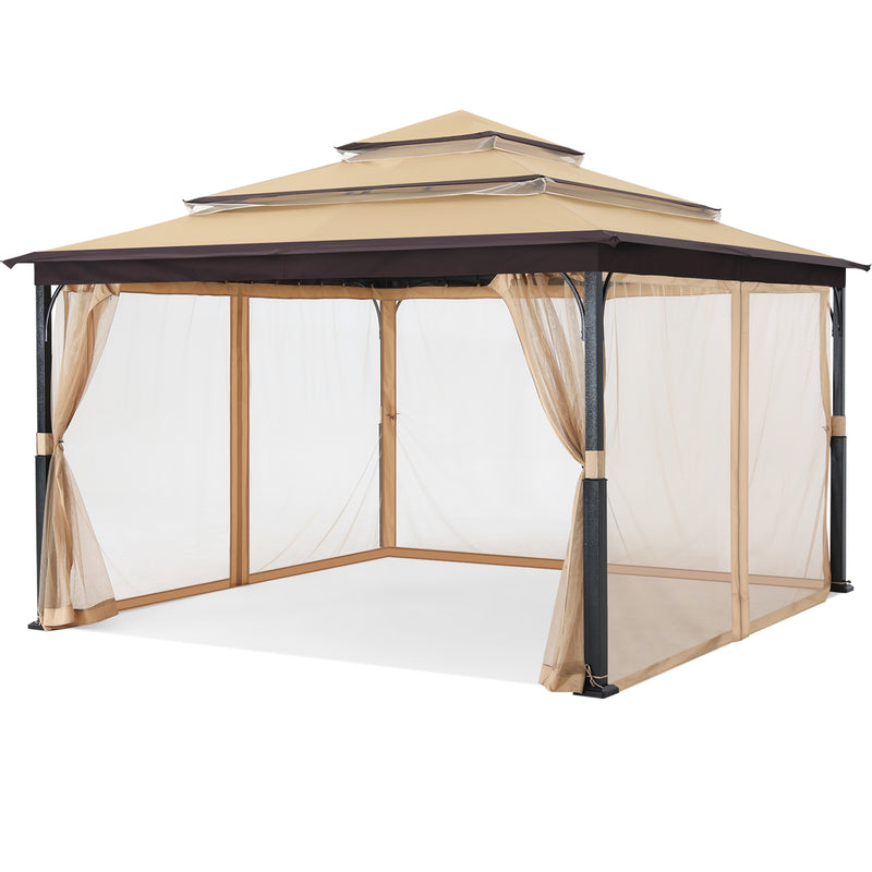 Load image into Gallery viewer, 12x12 Soft Top Outdoor Garden Patio Gazebo with Mosquito Netting
