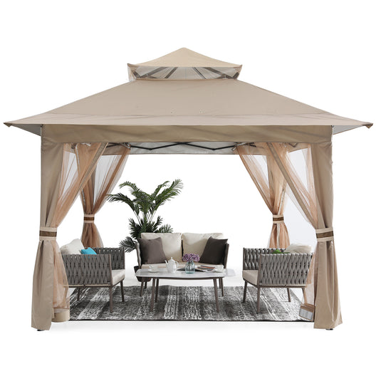 13x13 Patio Gazebo Outdoor Pop Up Gazebo with Mesh Walls