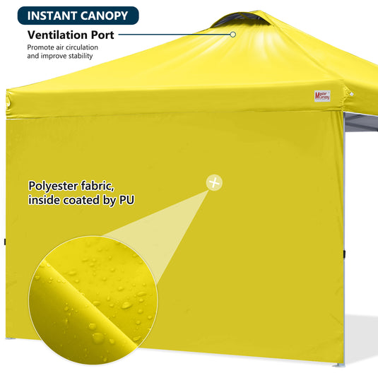 Leisure Sports Durable Pop-Up Canopy Tent with Sidewall - 8x8, 10x10