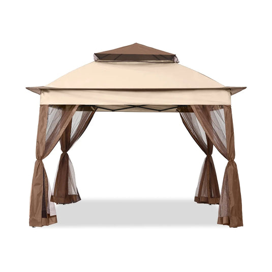 11x11 Patio Gazebo Outdoor Pop Up Gazebo with Mesh Walls