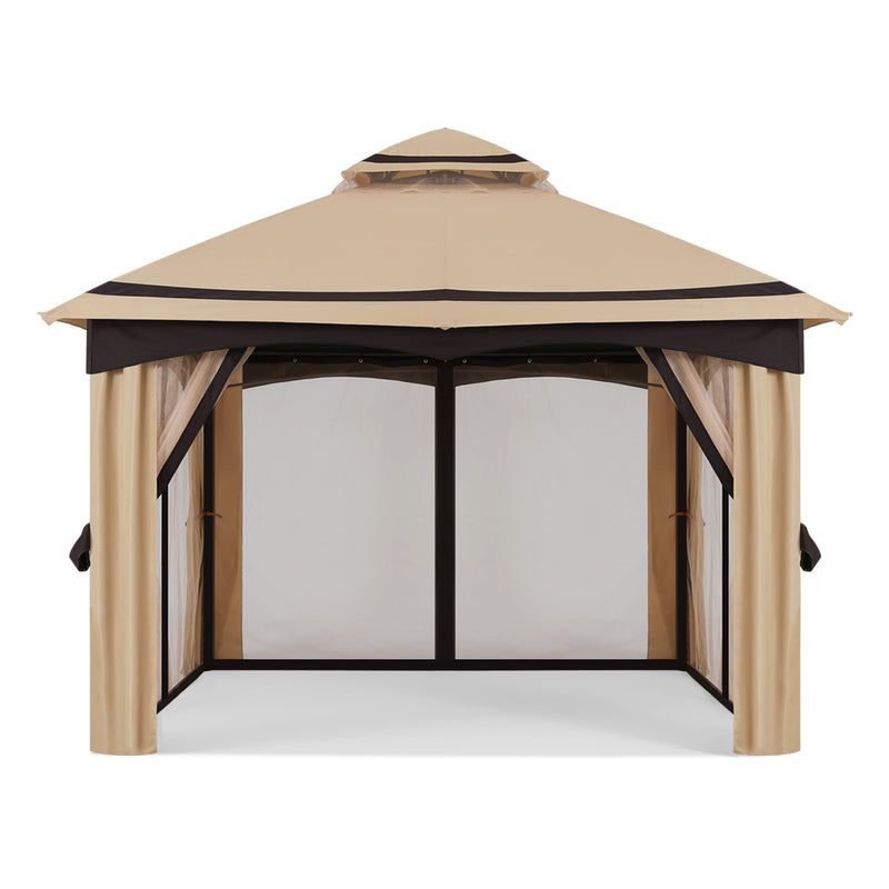 Load image into Gallery viewer, 8x8/10x10/x10x12 Outdoor Double Soft-Top Patio Gazebo with Mosquito Netting
